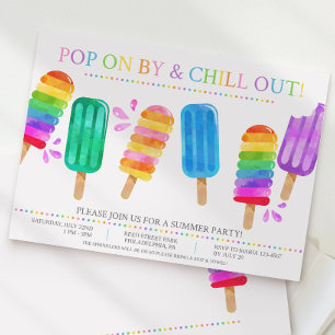 Popsicle Sommarinbjudan, party-granne Inbjudningar