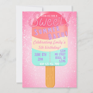 Popsicle Summer Bash Birthday-inbjudan Inbjudningar
