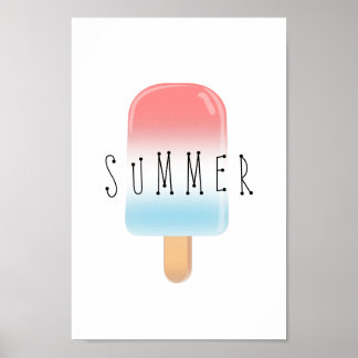 Popsicle Summer med Red och Blue Poster