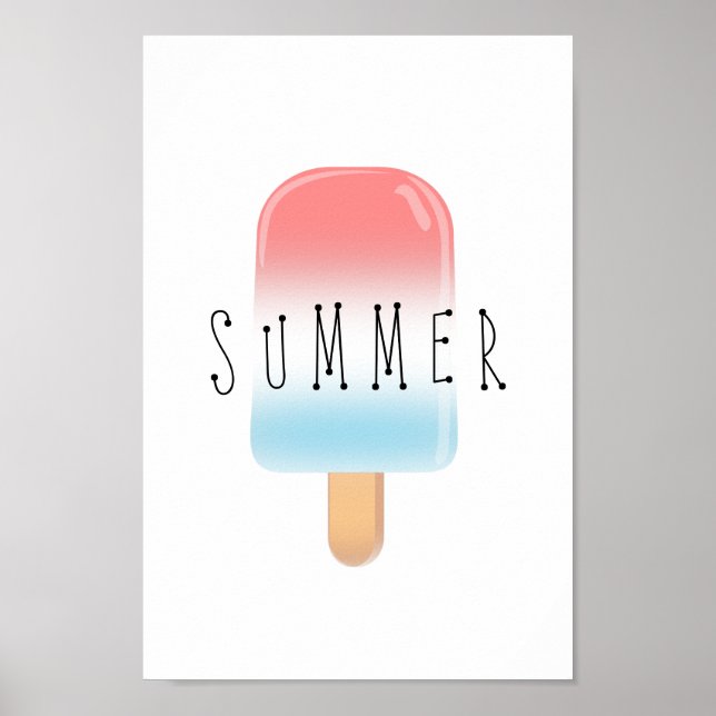 Popsicle Summer med Red och Blue Poster (Framsidan)