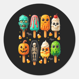 Popsicle Summer Spooky Halloween Ice Cream Sommar Runt Klistermärke