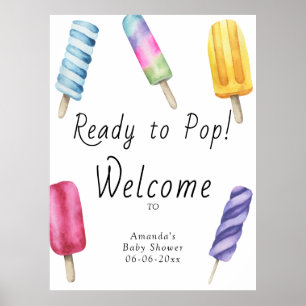 Popsicle Välkomstbabydusch party-skum Poster