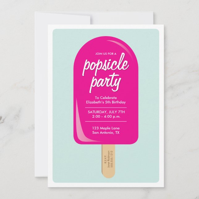 Popsicleparty Inbjudningar (Framsida)