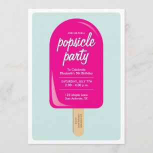 Popsicleparty Inbjudningar