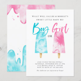 Popsicles Gender Reveal Party Inbjudningar