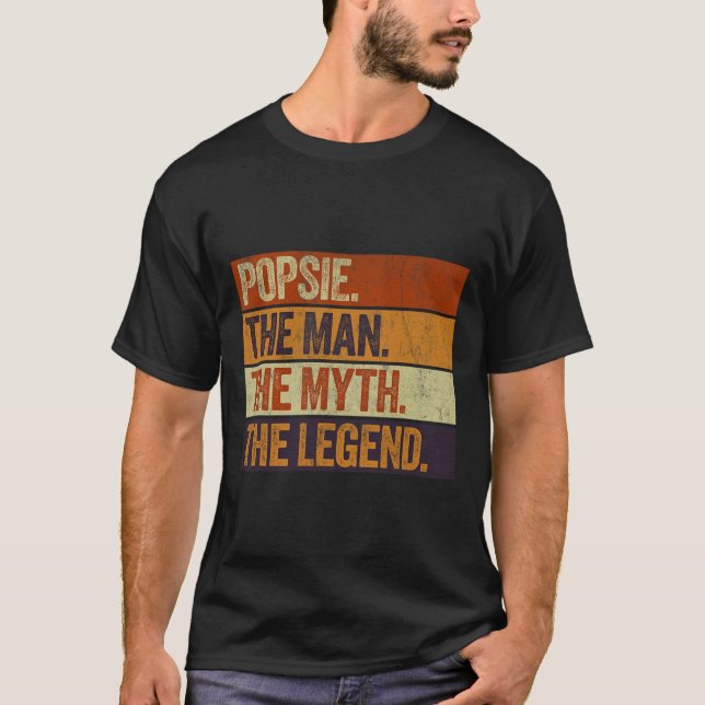 Popsie the Man the Myth the Legend Funny Retro Tjo T Shirt (Framsida)