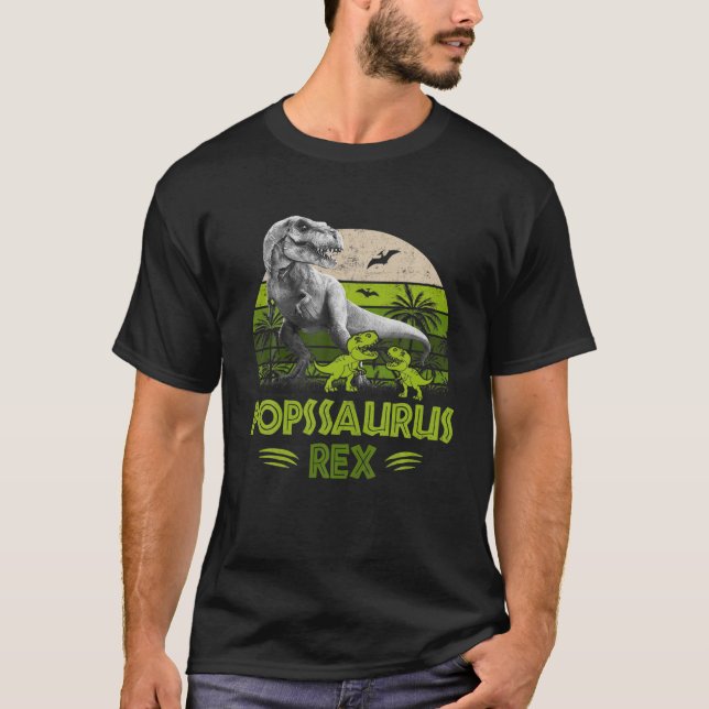 Popssaurus Rex T Rex Dinosaur Cute Fars dag Shirt (Framsida)