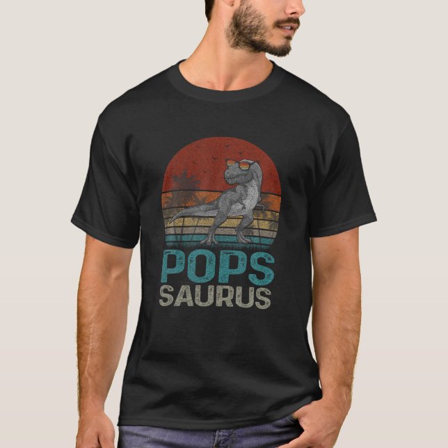 Popssaurus t Rex Dinosaur Funny Pops Saurus Family T Shirt (Framsida)