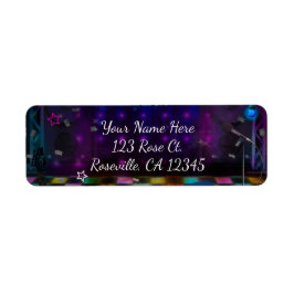 POPSTJÄRNA FEST Födelsedagsmusikalisk Dans Inbjuda Returadress Etikett