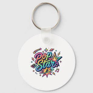 Popstjärna Rollig Popcorn Grafisk T-Shirt Nyckelring