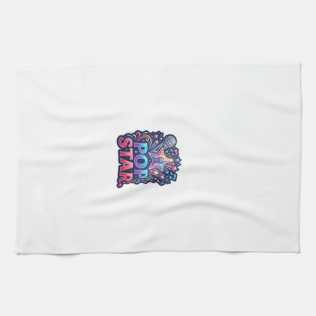 Popstjärna T-Shirt Kökshandduk (Horisontell)