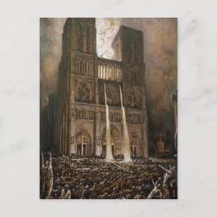 Populace Besieging Notre-Dame Vykort