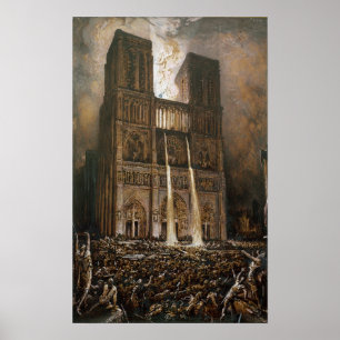 Populacen som belägrar Notre Dame Poster
