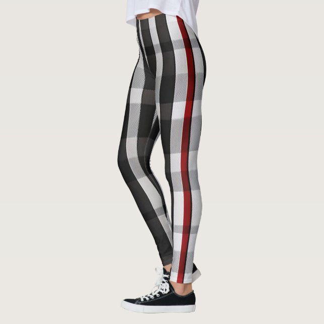 Populär Abstrakt Red Black Play Collection Leggings (Vänster)