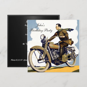 Populär Art Deco motorcykel Inbjudningar