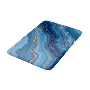 Populär Azure Blue Guld Marble Collection Badrumsmatta
