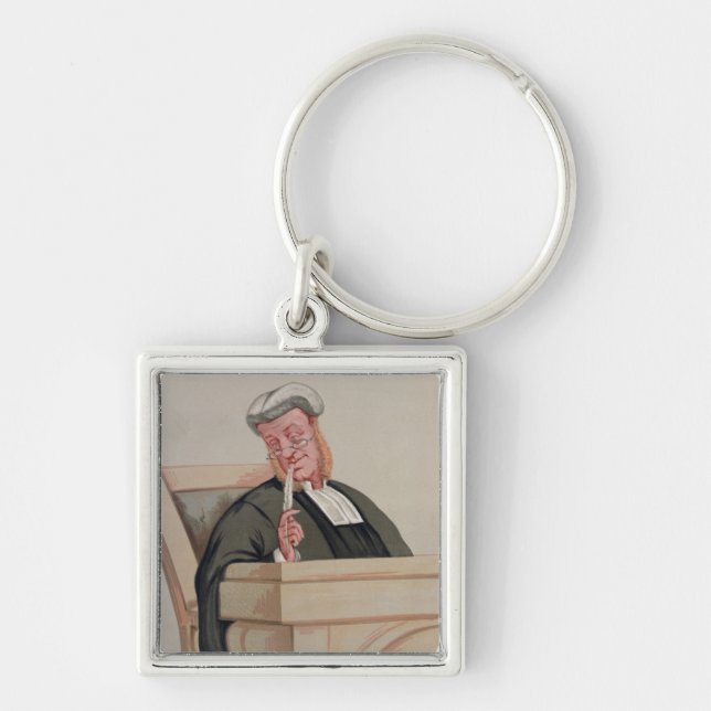 Populär bedömning fyrkantig silverfärgad nyckelring (Framsidan)