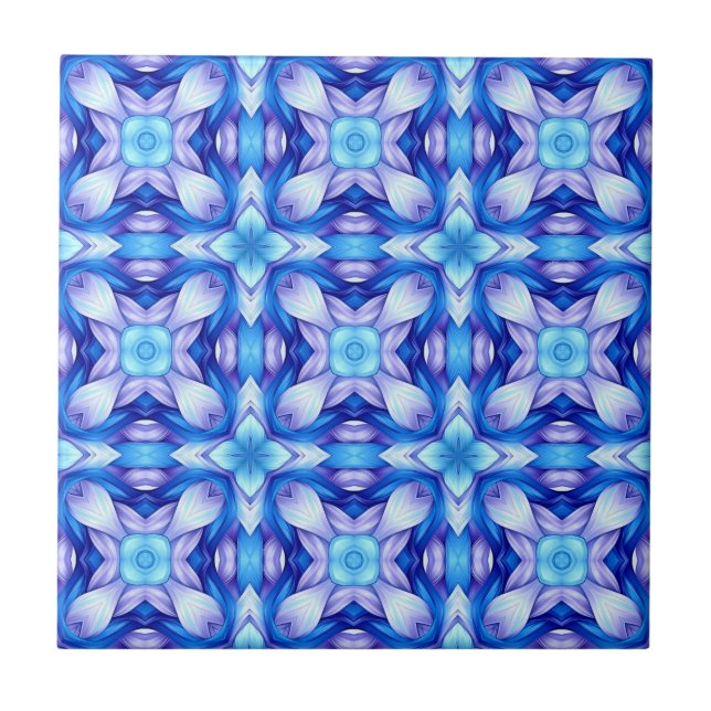Popular captivating pattern in blue and violet kakelplatta (Framsidan)