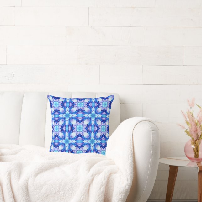 Popular captivating pattern in blue and violet kudde (Soffa)
