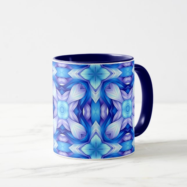 Popular captivating pattern in blue and violet mugg (Framsida höger)