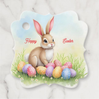 Popular Cute Easter Bunny And Eggs Collection Gåvor Etiketter