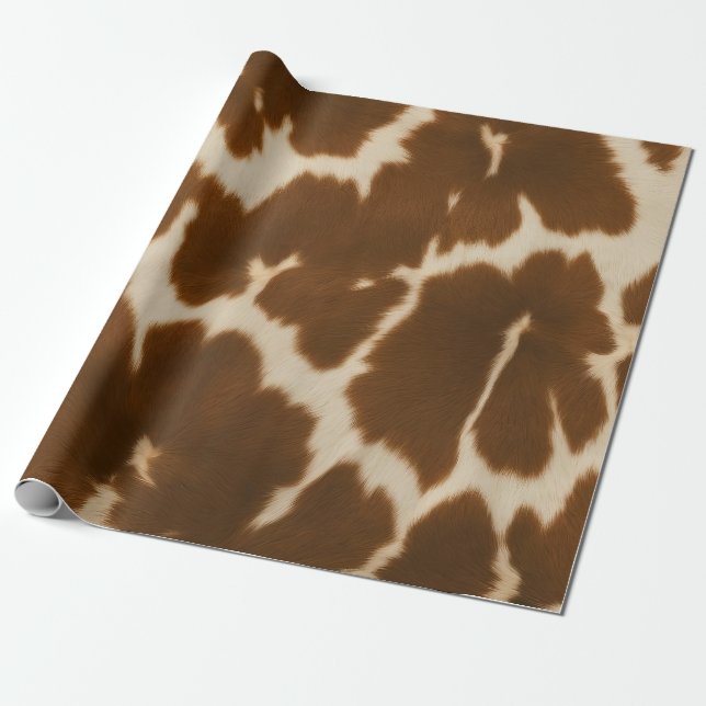 Populär Elegant Kow Faux-lädersamling Presentpapper (Utrullad)