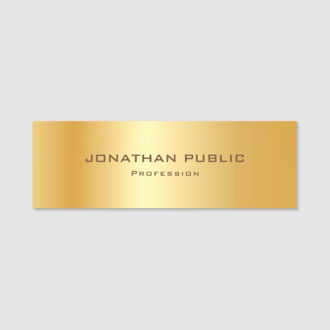Populär Elegant Metallisk Guld-modern mall Namnbricka (Framsida)