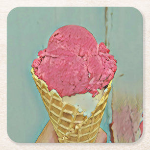 Populär från Ices-kräm Underlägg Papper Kvadrat