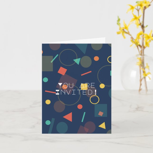 Populär geometrisk design Födelsedagsinbjudan Kort (Gul blomma)