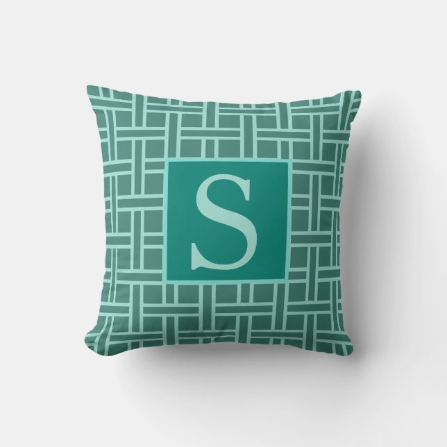 Populär geometrisk Mönster-monogram-skalning Kudde (Framsida)