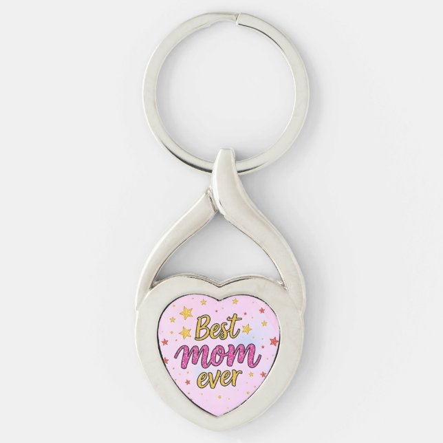 Popular Gift-samling i lyxartiklar Twisted Heart Silverfärgad Nyckelring (Framsidan)