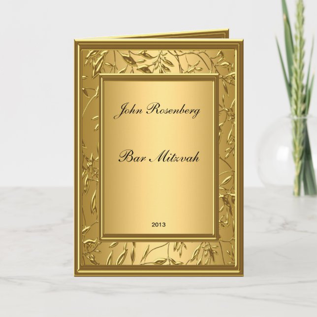Populär Golden Bar Mitzvah-ceremoni Tack Kort (Framsida)