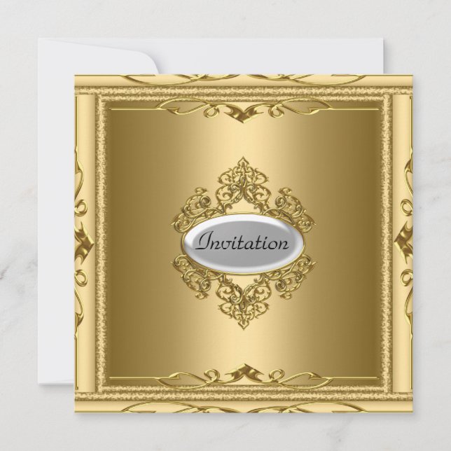 Populär guld Stilig Part Invitation Inbjudningar (Framsida)