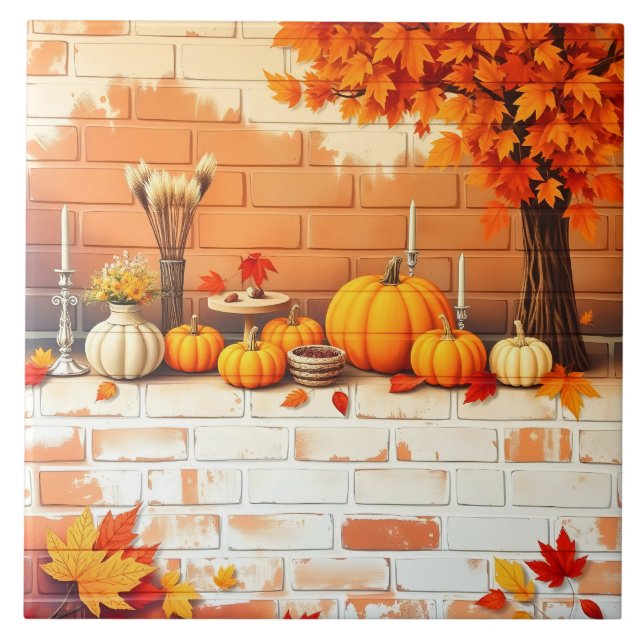 Popular Happy thanksgiving Benice Fall Kakelplatta (Framsidan)