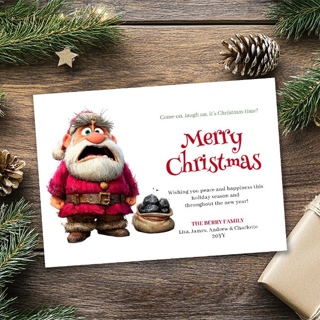 Populär humor Sankta nedladdningsbar festlig kort (Popular humor Santa downloadable festive card)
