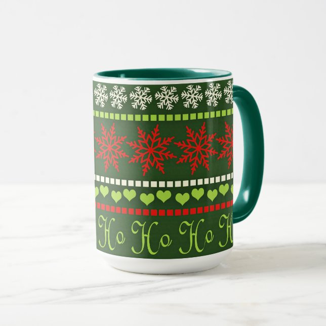 Populär jul upprepande mönster mugg (Framsida höger)
