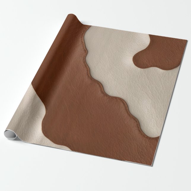 Popular Luxury Elegant Faux Cow Leather Collection Presentpapper (Utrullad)