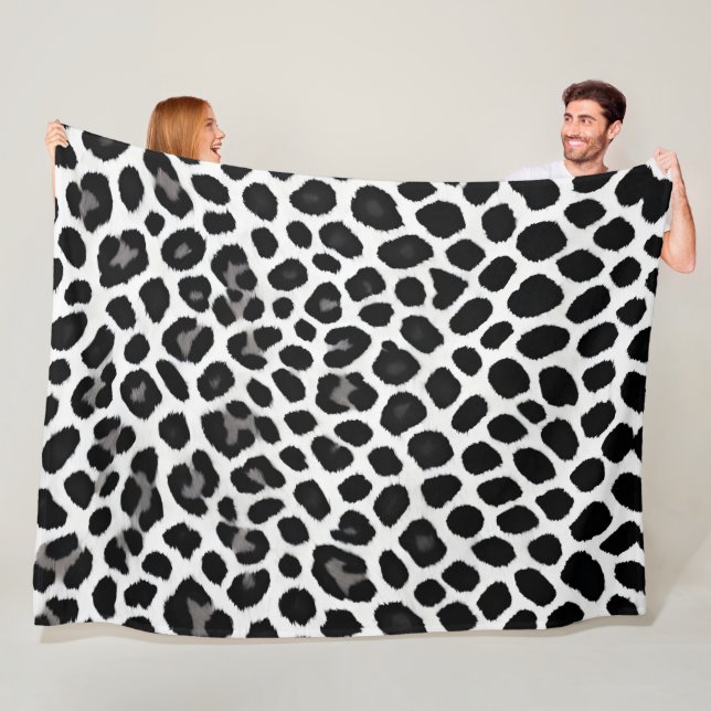 Popular Luxury White Leopard Elegant Collection Fleecefilt (På plats)