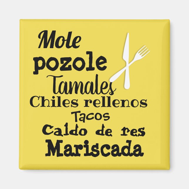populär mexikansk mat magnet (Framsidan)