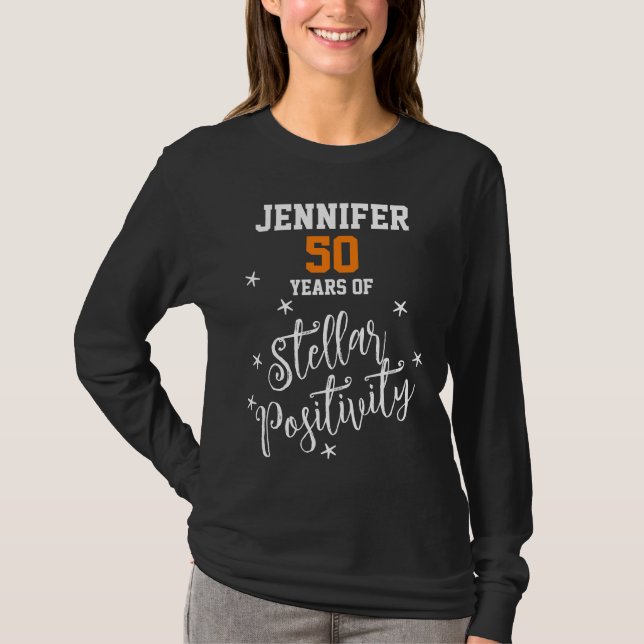 Popular Namn Jennifer Positivity 50:e födelsedagen T Shirt (Framsida)