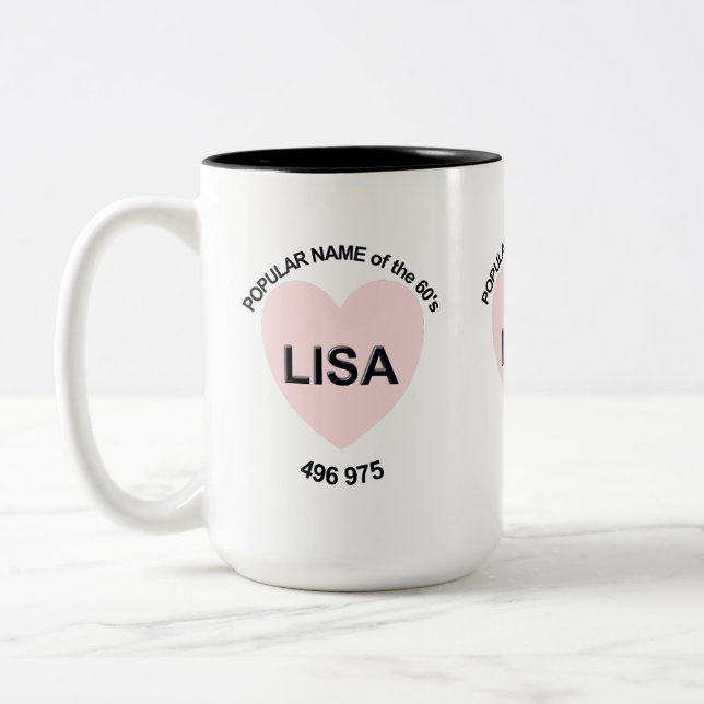 Popular Namn Lisa Två-Tonad Mugg (Vänster)