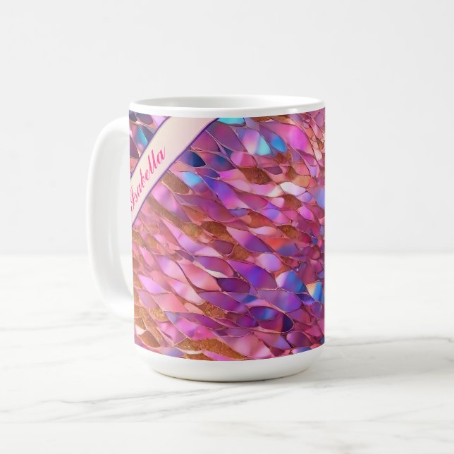 Populär opal Holografisk samling i glitter Kaffemugg (Framsida vänster)