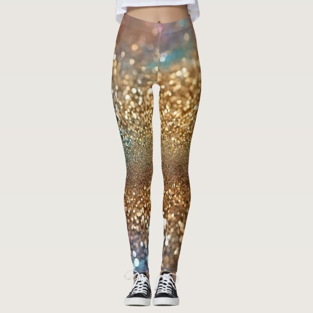 Populär opal Holografisk samling i Glitter Leggings (Framsida)