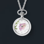 *~* Popular Peony Watercolor Rosa Lavender Blommig Armbandsur<br><div class="desc">* En Lavender och rosa på en glödande vit bakgrund. Detta utkast är en imponerande mycket söt söt vattenfärgsblomma som glor ansikte i denna kvinnas klassiska och klassinklädnad runt klocka. * Bandet är bra silver med ett svart läderband. Den här figursättningsbevakningen är tidlös och dess klass går inte obemärkt förbi....</div>