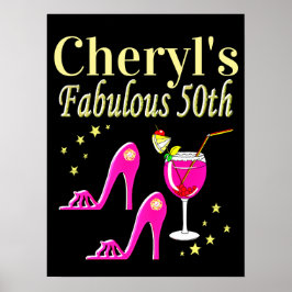 POPULAR ROSA 50:E BIRTHDAY DIVA DESIGN POSTER