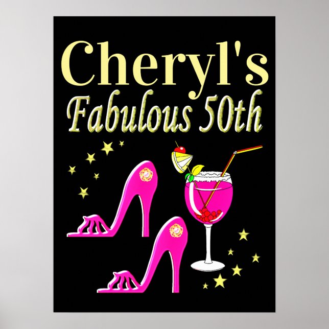 POPULAR ROSA 50:E BIRTHDAY DIVA DESIGN POSTER (Framsidan)