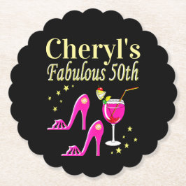 POPULAR ROSA 50:E BIRTHDAY DIVA DESIGN UNDERLÄGG PAPPER