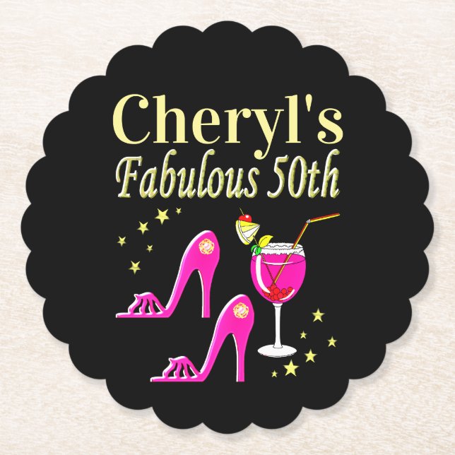 POPULAR ROSA 50:E BIRTHDAY DIVA DESIGN UNDERLÄGG PAPPER (Framsida)