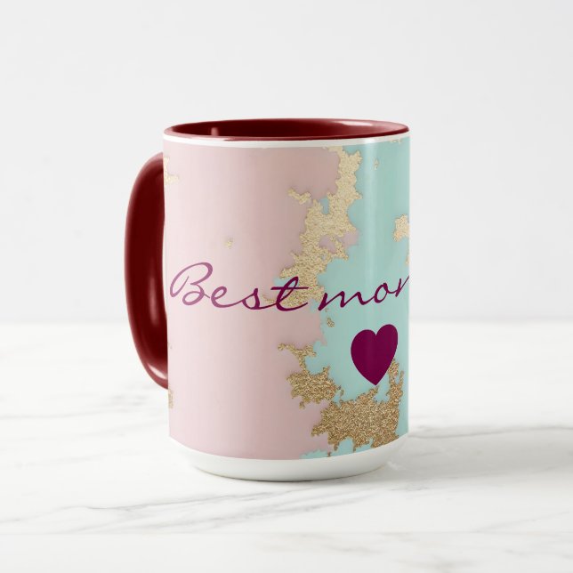 Populär Rosa Mint Guld Lyx Kollektion Mugg (Framsida vänster)