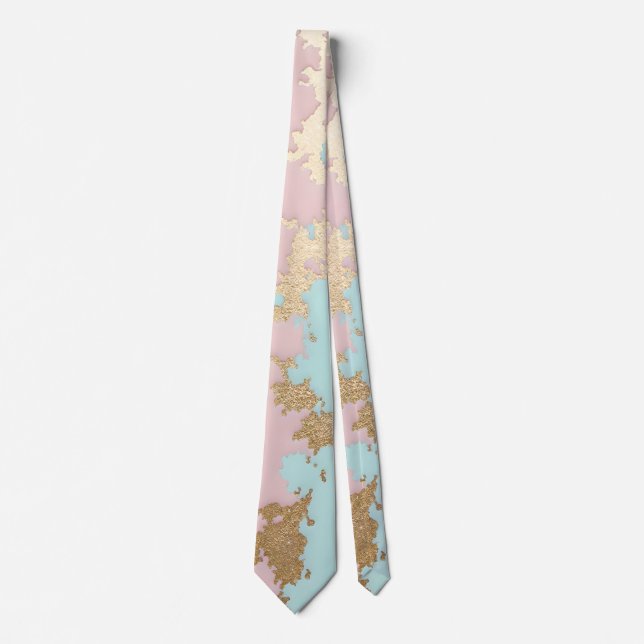 Populär Rosa Mint Guld Lyx Kollektion Slips (Framsida)